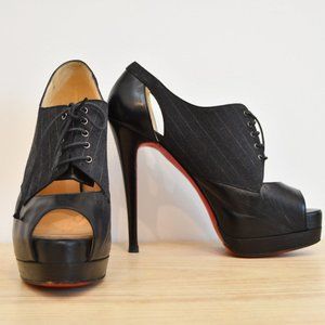 Christian Louboutin Gilet Sandale 140 Kid/Pinstripes Size 38